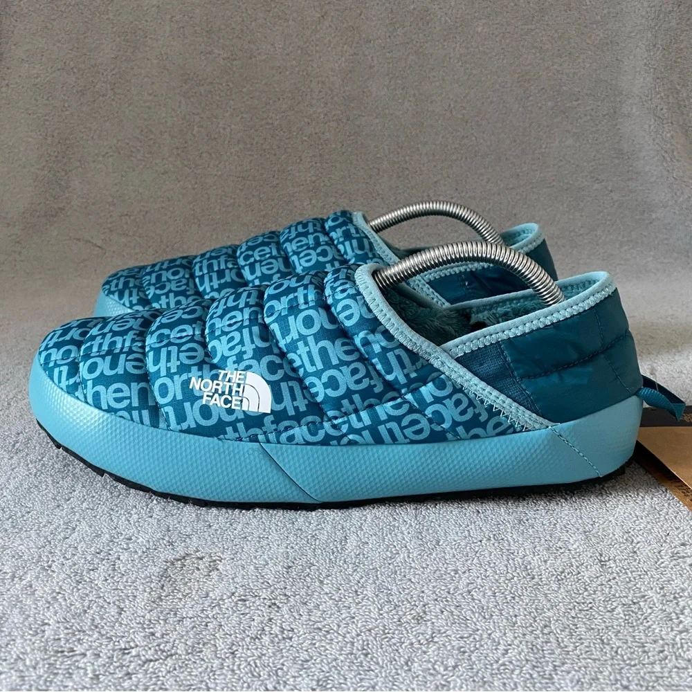 The North Face Mens 11 Thermoball Traction Mule V Shoes All Over Print Blue - Picture 3 of 8